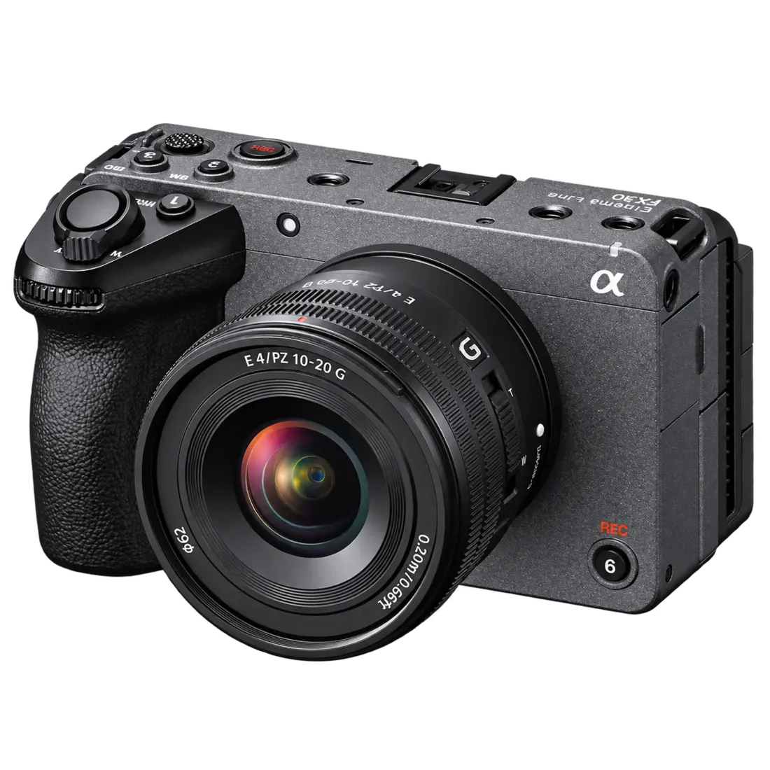 Câmera Sony FX30 vista de frente